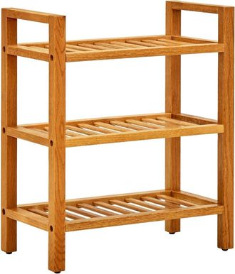 vidaXL Vidaxl - Zapatero Con 3 Estantes Madera Maciza De Roble 50x27x60 Cm