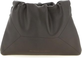 Brunello Cucinelli Tassen, Dames, Bruin, ONE Size, Leer, BC Duo Pouch