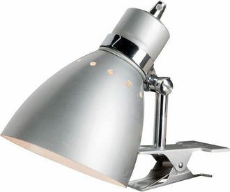 ETC Shop Lampada da tavolo con morsetto argento, soggiorno, sala da pranzo, illuminazione, lettura, faretto, lampada orientabile