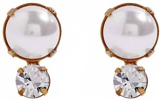 Nicole Romano Womens Duo Stud Earring In White