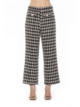 Tommy Hilfiger Womens Gingham Sloane Mid Rise Pants In Midnight/ivory