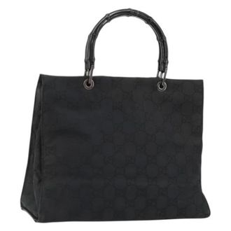 Gucci Vintage, unisex, Zwart, ONE Size, Pre-owned Canvas Handbag