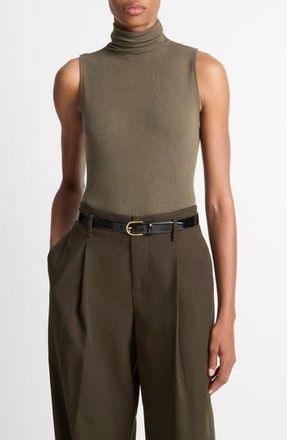 Vince Sleeveless Modal Turtleneck Top in H Cypress at Nordstrom Rack, Size X-Large