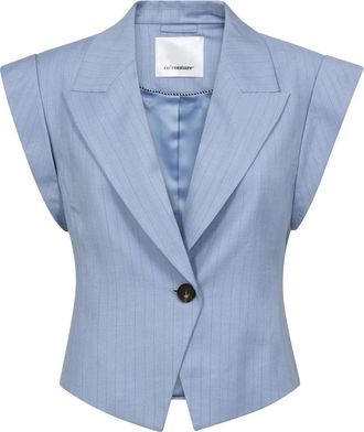 Co'Couture Kiana CC Pin Weste - Dames - Blazers - Blauw - M - Polyester - Jassen
