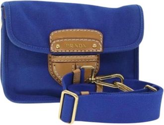 Prada Pre-owned Cross Body Bags, female, Blue, Size: ONE SIZE Pre-owned Vintage Cross Body Bag
