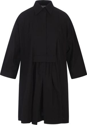 Max Mara Zwarte Lago Overhemdjurk - Dames - Shirt Kleedjes - Zwart - XS - Katoen - Kleedjes