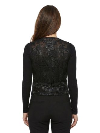 Dolce & Gabbana Lace-Embellished Cotton Blend Waistcoat - Black