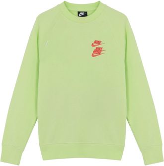 Nike Mens Nike Embroidered Logo Round Neck Pullover Green DD0883-383