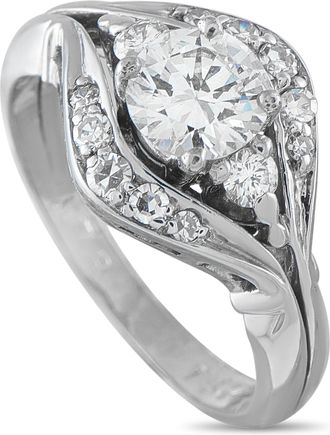 Luxury Bazaar 14K White Gold 0.95ct Diamond Ring MF11-070126