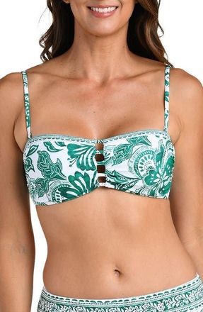La Blanca Botanical Brocade Cutout Bikini Top in Jungle at Nordstrom, Size 10