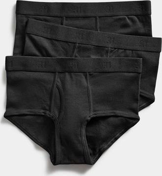 Le 31 Mens Classic solid briefs Organic cotton 3-pack