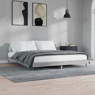 Berkfield Home Bed Frame Grey Sonoma 140x200 cm Engineered Wood