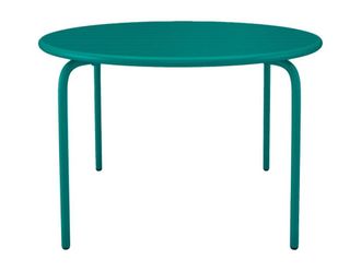VENTE-UNIQUE.COM Mesa jard&iacute;n acero azul verdoso