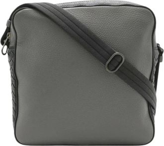 Bottega Veneta Pre-owned Intrecciato Leren Schoudertas - Dames - Vintage Schoudertas - Grijs - ONE Size - Leer - Vintage