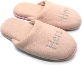 Portolano Embroidered Cashmere Scuff Slipper in Powder Pink at Nordstrom Rack, Size X-Large
