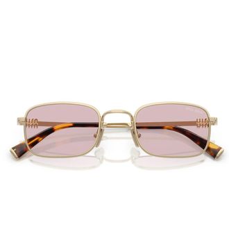 Miu Miu Sunglasses, unisex, Yellow, Size: 52 MM Rectangular Metal Sunglasses
