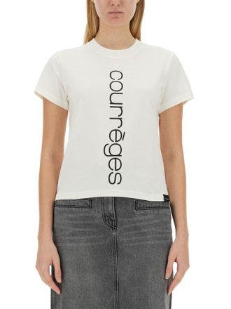 Courr&egrave;ges Vertical Logo Design T-Shirt