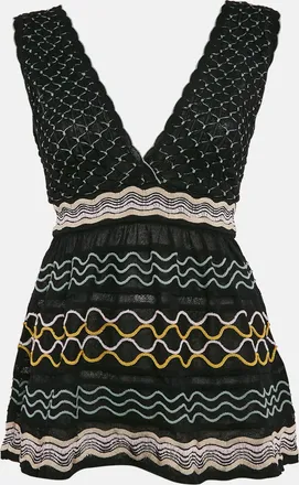 M Missoni Black Patterned Sleeveless Tunic Top