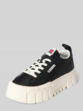 Tommy Jeans Low Top Sneaker aus echtem Leder Modell FLATFORM CHUNKY SNEAK in Black, Gr&ouml;&szlig;e 36