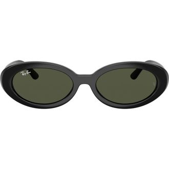 Ray-Ban Oval Sunglasses in Black /Green at Nordstrom