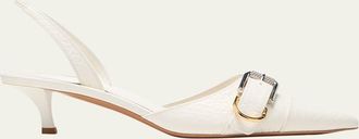 Givenchy Voyou Leather Buckle Slingback Pumps