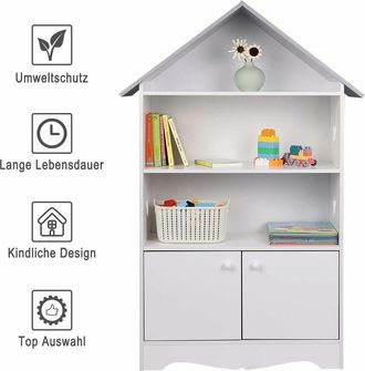 Woltu Woltu - Librer&iacute;a Infantil Para Ni&ntilde;os Con 3 Estanter&iacute;as Abiertos Librero Infantil Para Habitaci&oacute;n Organizador Multiusos Estante De Libreria Para Dormit