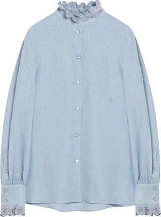 Valentino Garavani Shirts, female, Blue, S, Linen Shirts