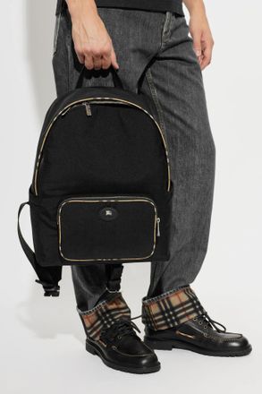 Burberry Backpack With Logo, Mens, Black