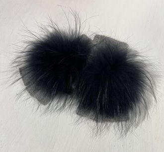 Linda Richards Womens Angora Pom Handwarmer In Grey