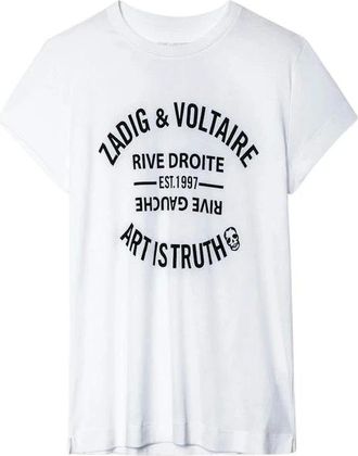 Zadig&Voltaire Tops, Dames, Wit, S, Katoen, Walk Blason T-Shirt