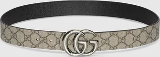 Gucci Reversible GG Marmont Belt, Size Gucci 100, Beige, Fabric