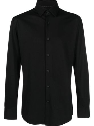 BOSS tailored cotton-blend shirt - Black