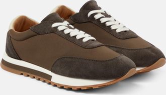 The Row Owen Runner suede-trimmed sneakers