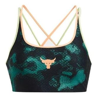 Under Armour (WMNS) Under Armour Project Rock Crossback Sports Bra Green Black 1377953-722