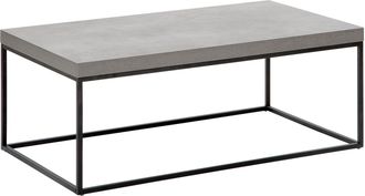 Beliani Mesa De Centro Gris Claro Negro 100 X 60 Cm Efecto Cemento Base De Metal Dorris