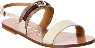 Gucci Interlocking G Gg Canvas & Leather Sandal
