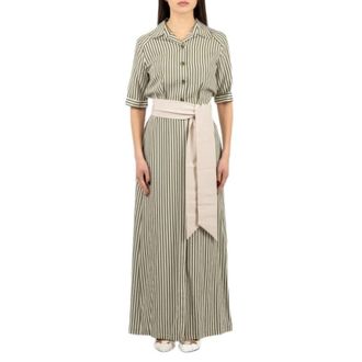 Hanita Midi Crepe Jurk - Dames - Shirt Kleedjes - Groen - M - Kleedjes