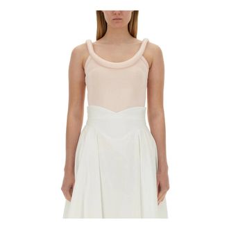 Alexander McQueen Alexander McQueen, Sleeveless Tops, female, Pink, Size: S Tops With Logo
