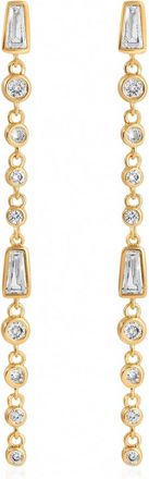 Ettika Womens Crystal Linear Earrings In Gold