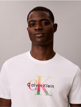 Calvin Klein Jeans Calvin Klein Mens Pride Monologo Classic Tee - Open White - XL