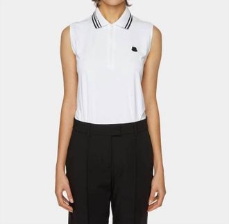 Tilley Sleeveless Polo Shirt In White