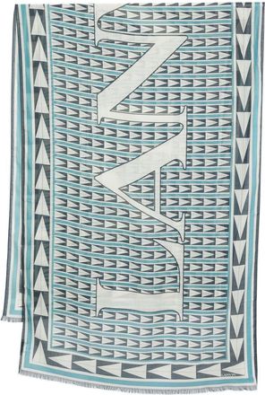 Lanvin geometric-print scarf - women - Wool - One Size - Blue