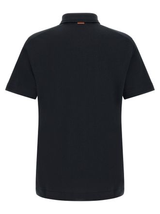 Ermenegildo Zegna Cotton Piquet Polo Shirt - Black