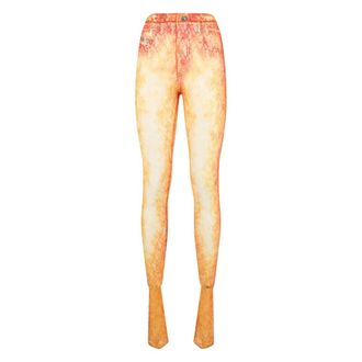 Diesel Pantalones ajustados descoloridos - Trousers - Mujer - Naranja - S
