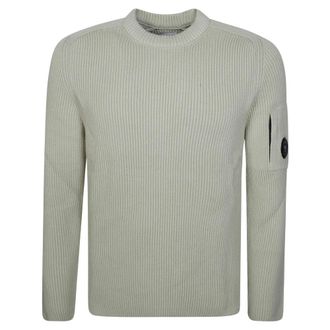 C.P. Company C.P. Company - Jersey de cuello redondo de algod&oacute;n acanalado completo - Knitwear - Hombre - Beige - XL