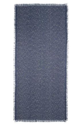 Toteme Boucl&eacute; Fringe Scarf in Azure/White at Nordstrom