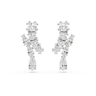 Swarovski Elegante Kristalstekeroorbellen - Dames - Oorbellen - Grijs - ONE Size - Accessoires