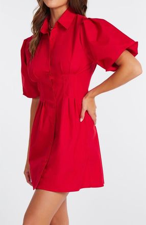 Bishop + Young Jacqueline Bubble Sleeve Dress in Cherry at Nordstrom, Size Medium