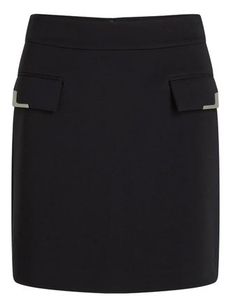 Karl Lagerfeld flap-pocket mini skirt - women - Polyester/Cotton/Elastane - S - Black