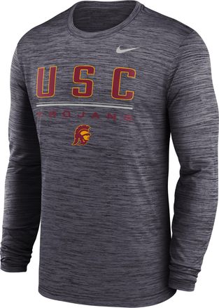 Nike USC Sideline Velocity Nike Mens Dri-FIT College T-Shirt in Black | 02EQ00ASCJ-FG7